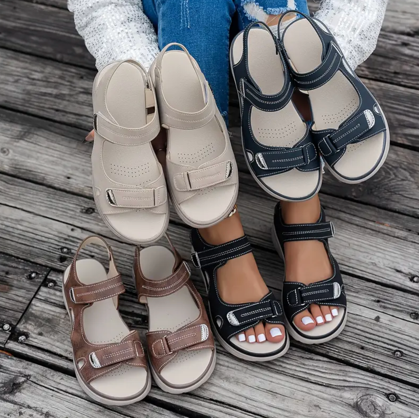 Livia™ Fotvänliga Sandaler – För Långa Dagar & Snygga Stunder