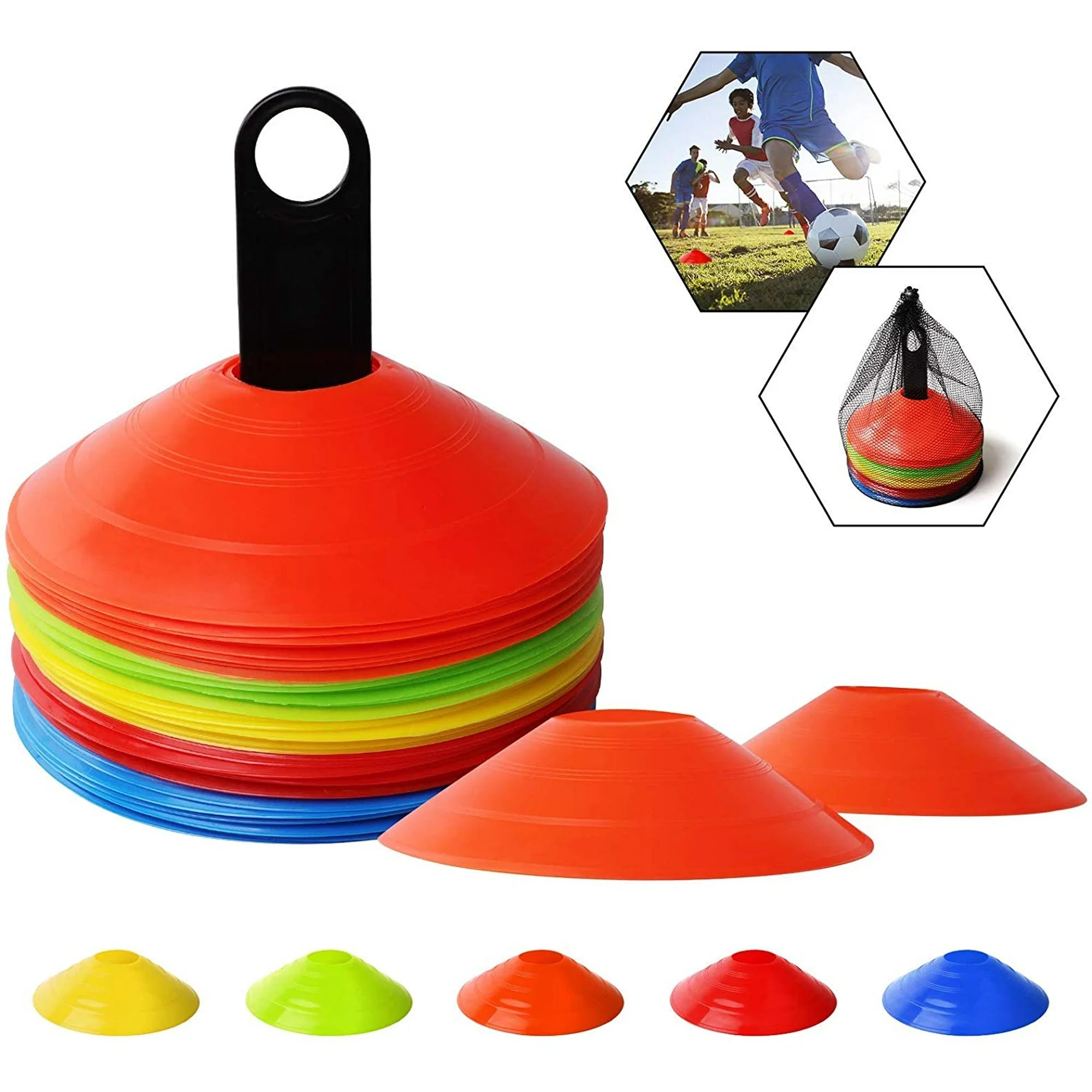 10-pack Träningskoner för Fotboll & Agility – Perfekt för Barn & Proffs, 15 cm Diameter