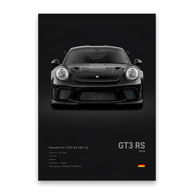 Berömda Bilar Canvas Väggkonst – M5, 918, GT3, G63, STO, SLS | Modern Heminredning & Födelsedagspresent