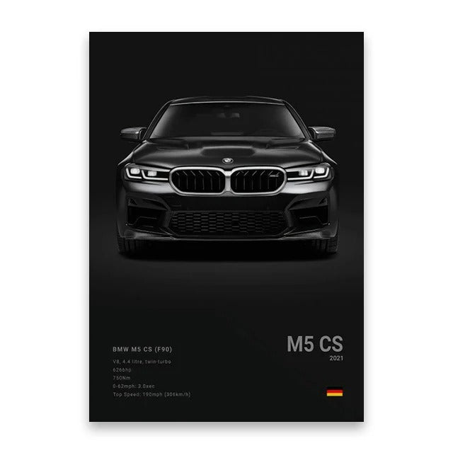 Berömda Bilar Canvas Väggkonst – M5, 918, GT3, G63, STO, SLS | Modern Heminredning & Födelsedagspresent