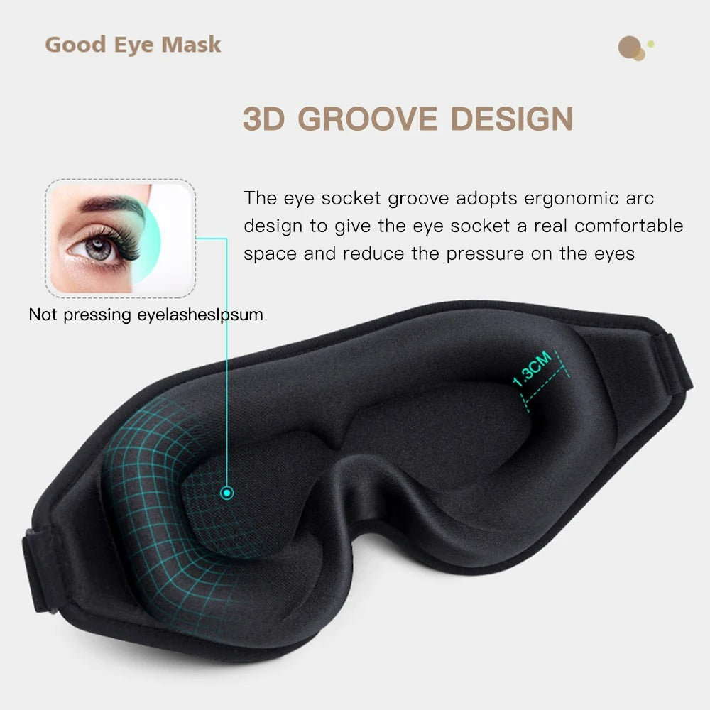 3D Sleep Mask – Blockera Ljus & Få Djup Sömn | Justerbar & Ergonomisk Design