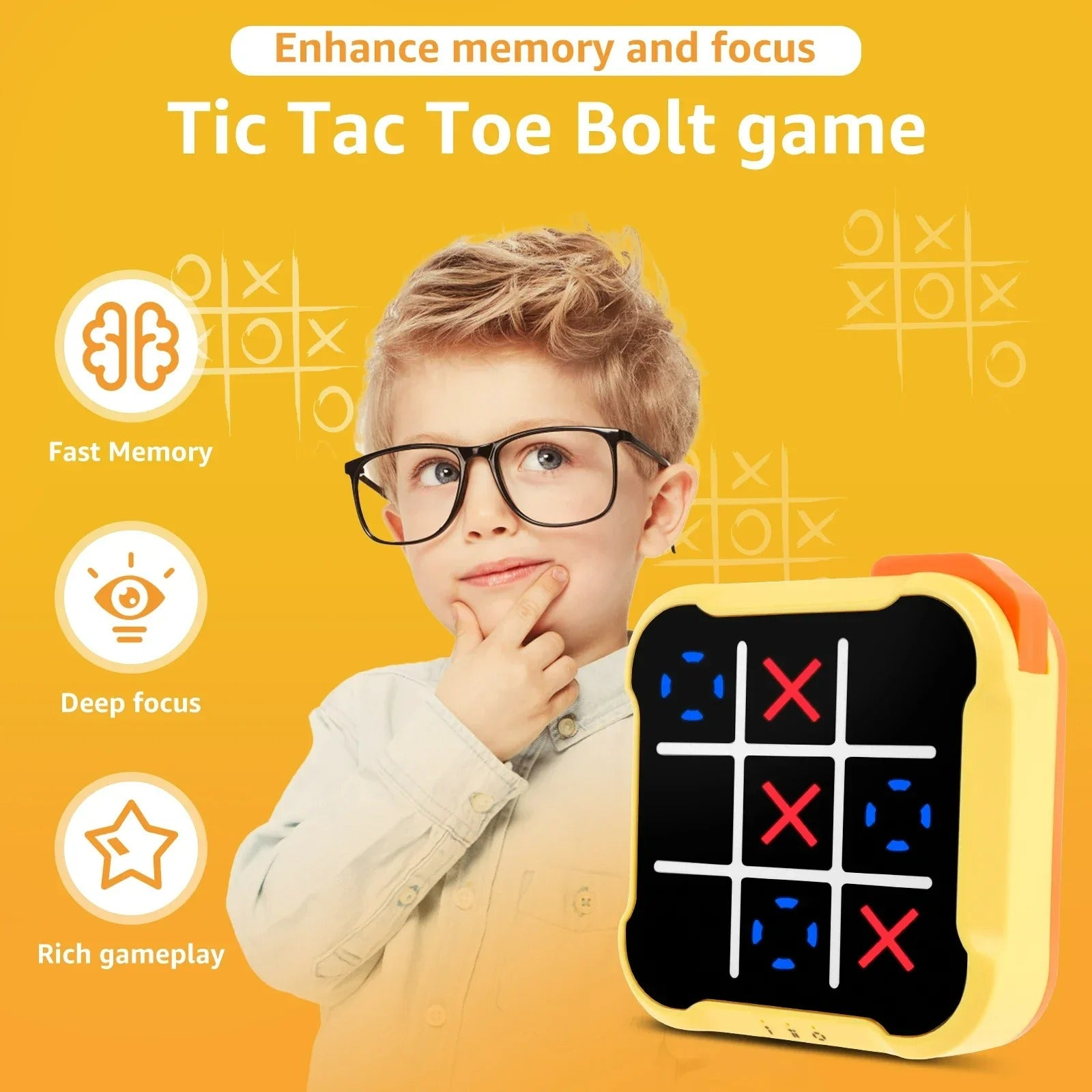 Electronisk Tic-Tac-Toe spel – Bärbart Minnesspel för Barn och Vuxna