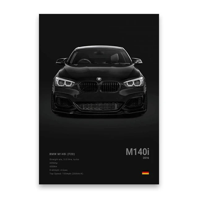 Berömda Bilar Canvas Väggkonst – M5, 918, GT3, G63, STO, SLS | Modern Heminredning & Födelsedagspresent